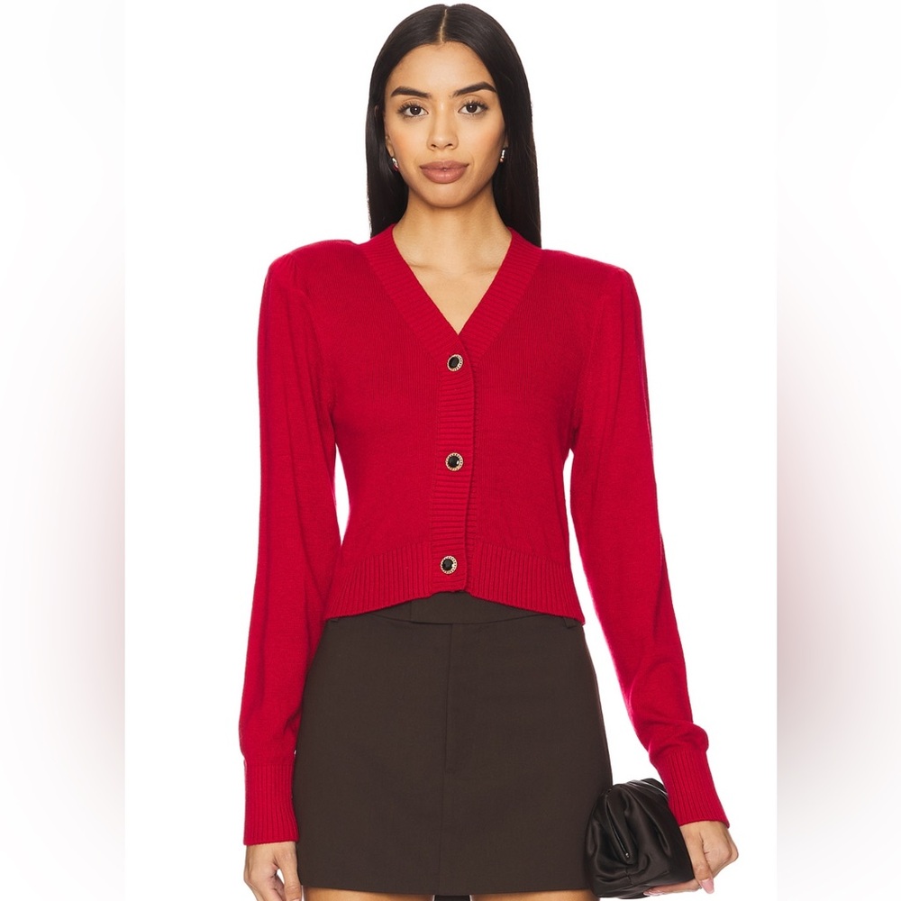 MAJORELLE Elodie Cardigan in Red